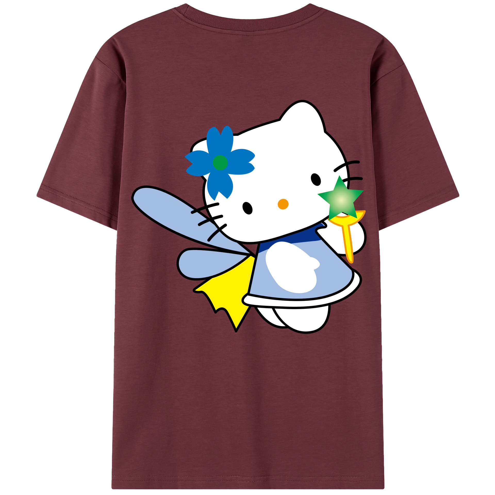 （画像用） Hello Kitty ハローキティ 綿100％半袖Tシャツ（背面プリント）